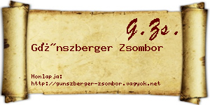 Günszberger Zsombor névjegykártya
